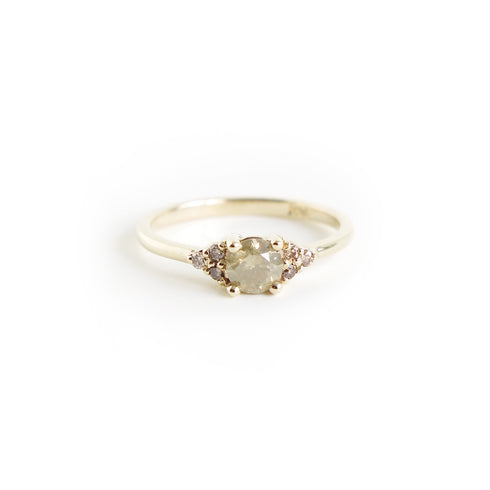 Brownish Yellow Diamond Trilogy Ring