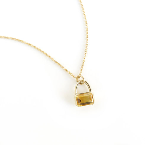 Emerald Cut Citrine Pendant