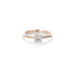 Four Claw White Diamond Ring in Rose Gold