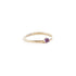 Three Claw Mini Amethyst Ring in Yellow Gold