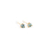 Three Claw Mini Aquamarine Stud Earrings in Yellow Gold