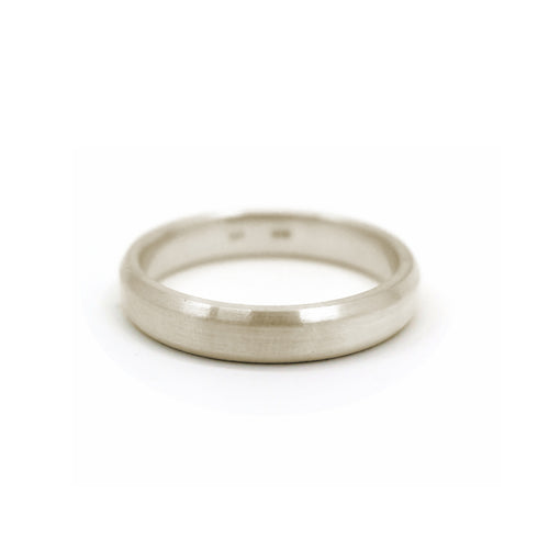 Bevelled Edge Band in White Gold