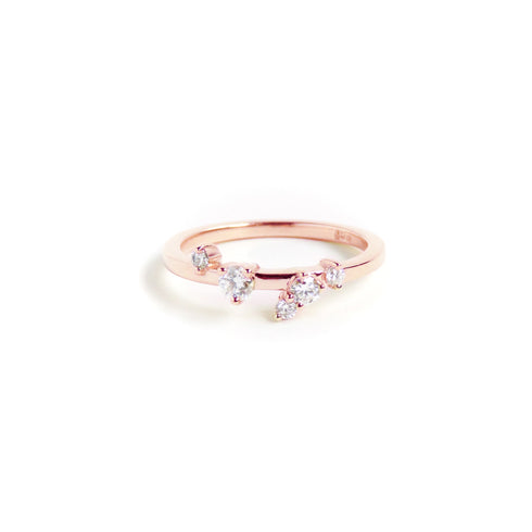 Scattered Diamond Band in Rose Gold