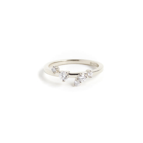 Scattered Diamond Band in White Gold