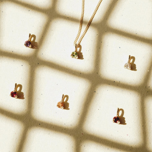 Three Claw Mini Diamond Pendant Charm in Yellow Gold