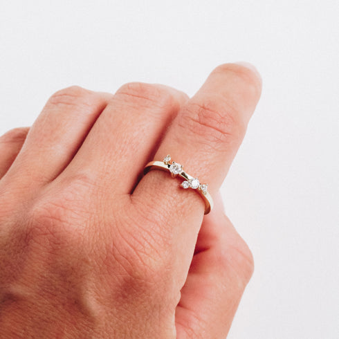 Scattered Diamond Band in Rose Gold