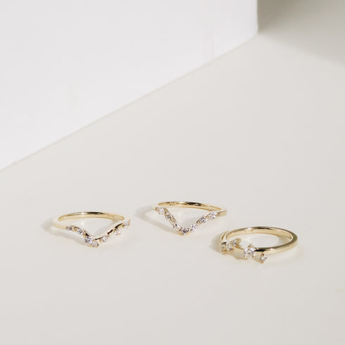 Scattered Diamond Band in White Gold