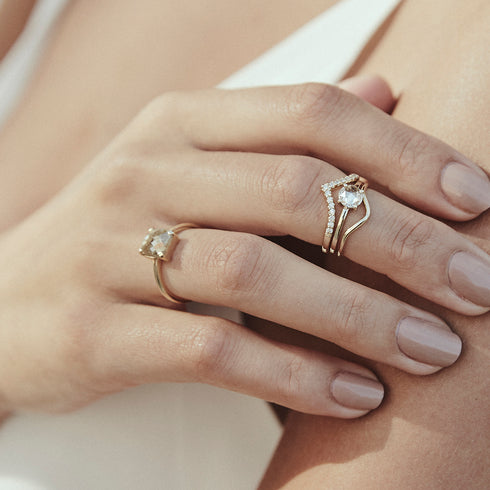 Brown Checkerboard Diamond Ring