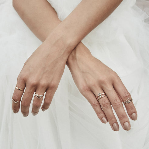 Round Diamond Cluster Ring in Rose Gold