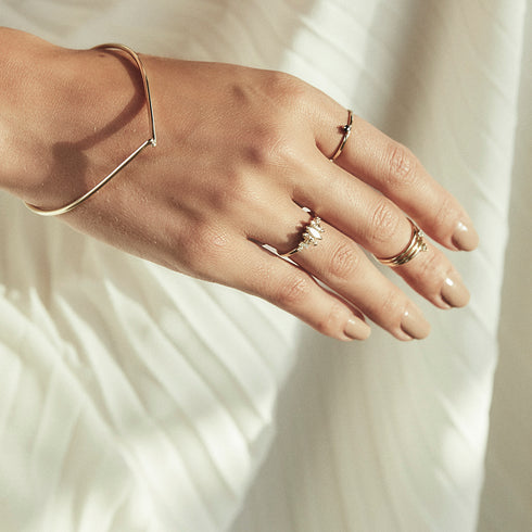 Marquise Diamond Cluster Ring in Yellow Gold