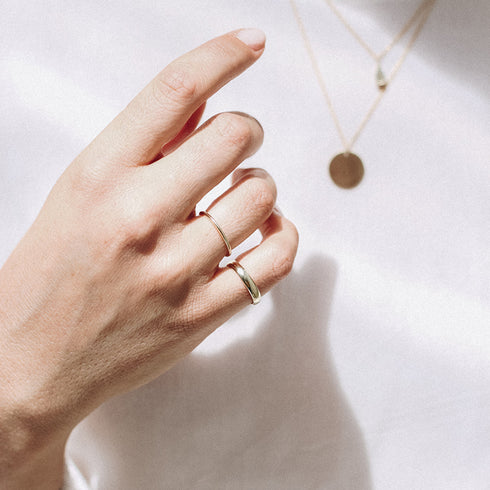 Half Round Band in Yellow Gold