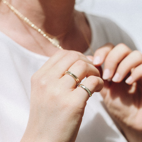 Full Round Band in Yellow Gold