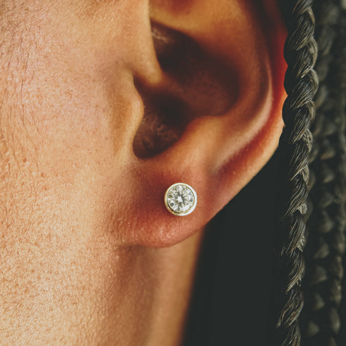 The Aether Stud Earrings ~ Lab Grown Diamonds ~ Yellow Gold