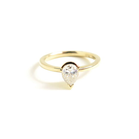 Elara ~ Tension Bezel Set Pear Diamond Ring