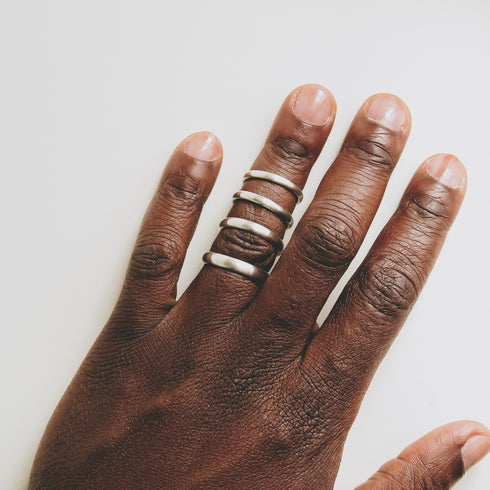 Men's Half Round Band in Rose Gold