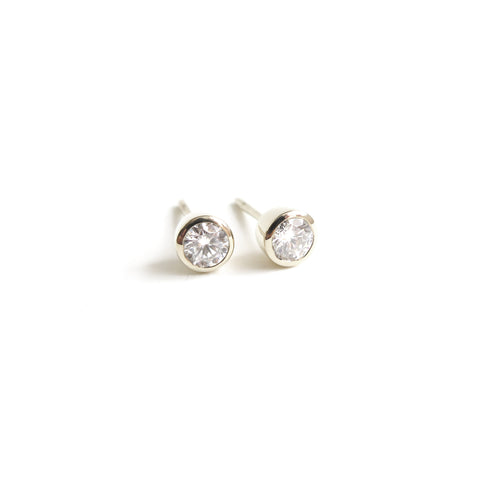 The Aether Stud Earrings ~ Lab Grown Diamonds ~ White Gold