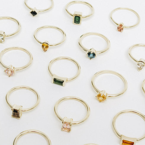 Channel Set Tourmaline Baguette in Yellow Gold