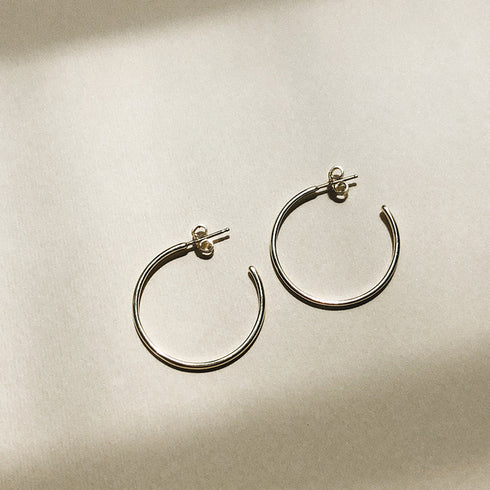 Large Hoop Earrings in Silver