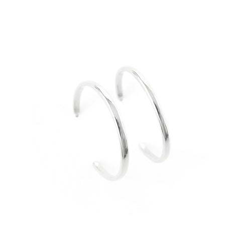 Large Hoop Earrings in Silver