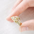 Orangey Yellow Emerald Cut Diamond Ring