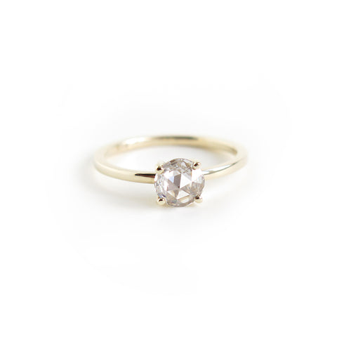 White Rose Cut Diamond Ring