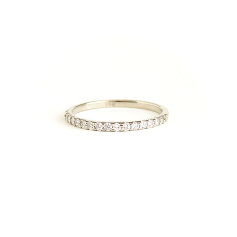 Shared Claw Half Eternity Band in White Gold