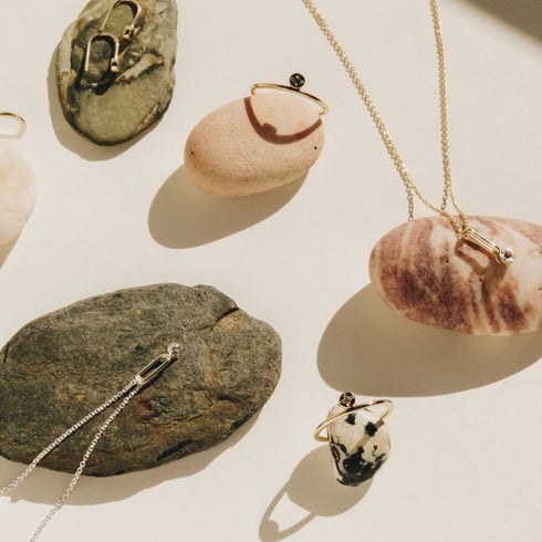 Sapphire Dot Ring in Yellow Gold