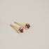 Three Claw Mini Amethyst Stud Earrings in Yellow Gold