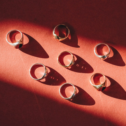 The Jewelled Baroque Signet ~ with a Garnet in Yellow Gold