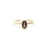 Partial Bezel Set Oval Smokey Quartz Ring in Yellow Gold