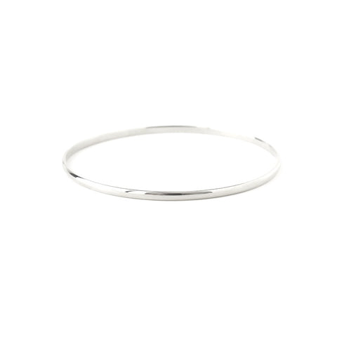 Half Round Bangle in Silver