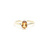 Partial Bezel Set Oval Citrine Ring in Yellow Gold