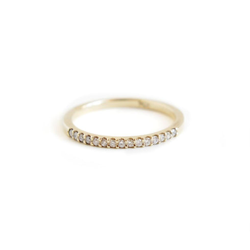 Shared Claw Half Eternity Band in Yellow Gold