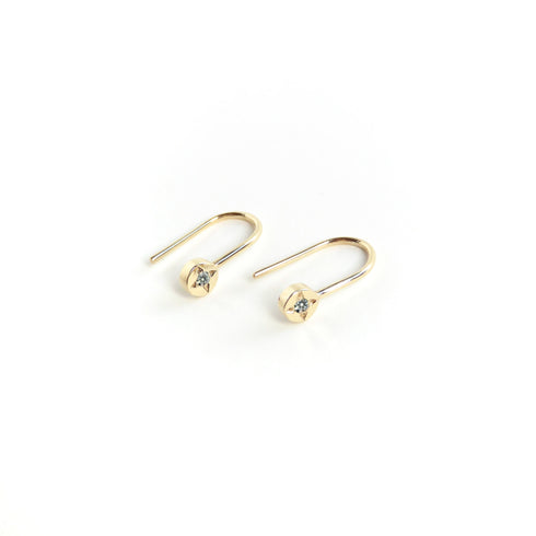 Diamond Dot Earrings in Yellow Gold