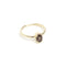 Partial Bezel Set Oval Smokey Quartz Ring in Yellow Gold