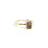 Four Claw Emerald Cut Smokey Quartz Ring in Yellow Gold