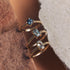 Four Claw Round Blue Topaz in Yellow Gold