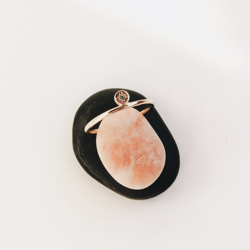 Diamond Dot Ring in Silver