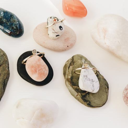 Ruby Dot Ring in Silver