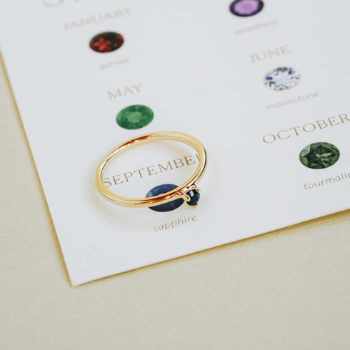 Three Claw Mini Sapphire Ring in Yellow Gold