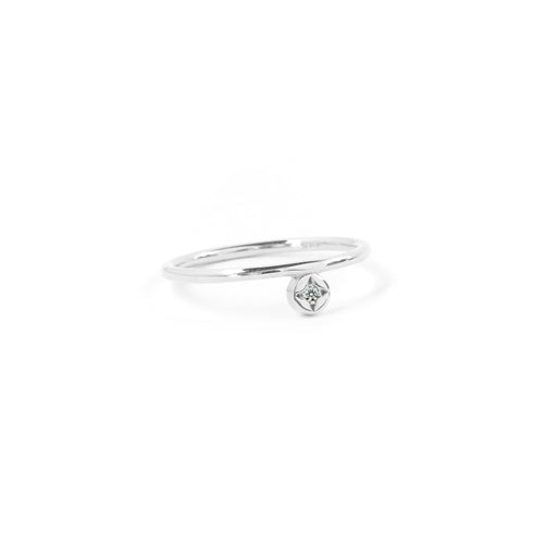 Diamond Dot Ring in Silver