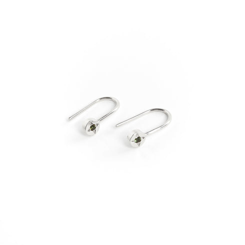 Tourmaline Dot Earrings in Silver