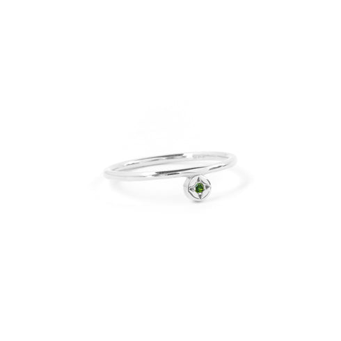 Tourmaline Dot Ring in Silver