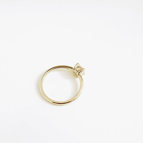 Leda ~ Four Claw Round Diamond Ring