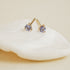 Three Claw Mini Tanzanite Stud Earrings in Yellow Gold