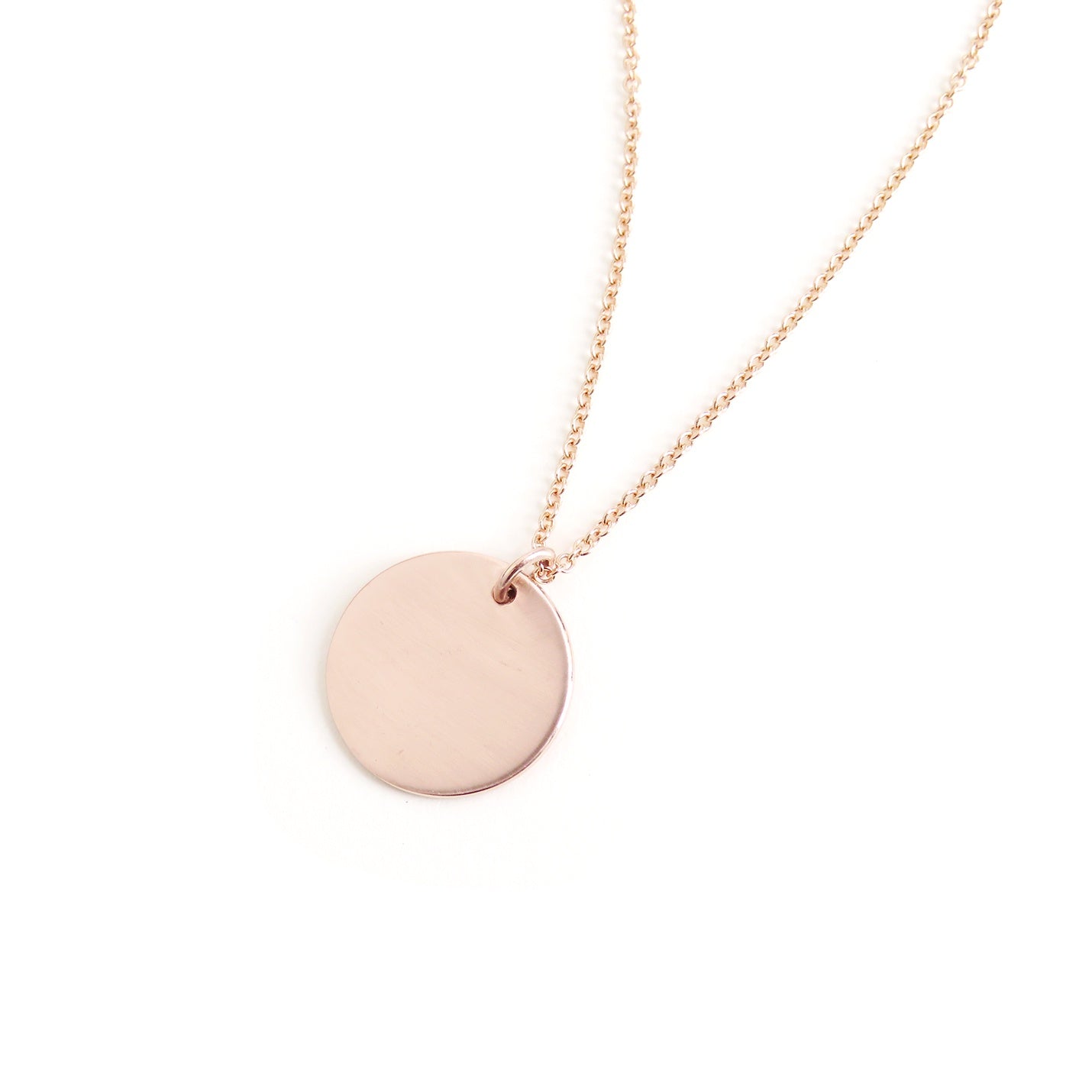 Rose gold 2025 disk necklace